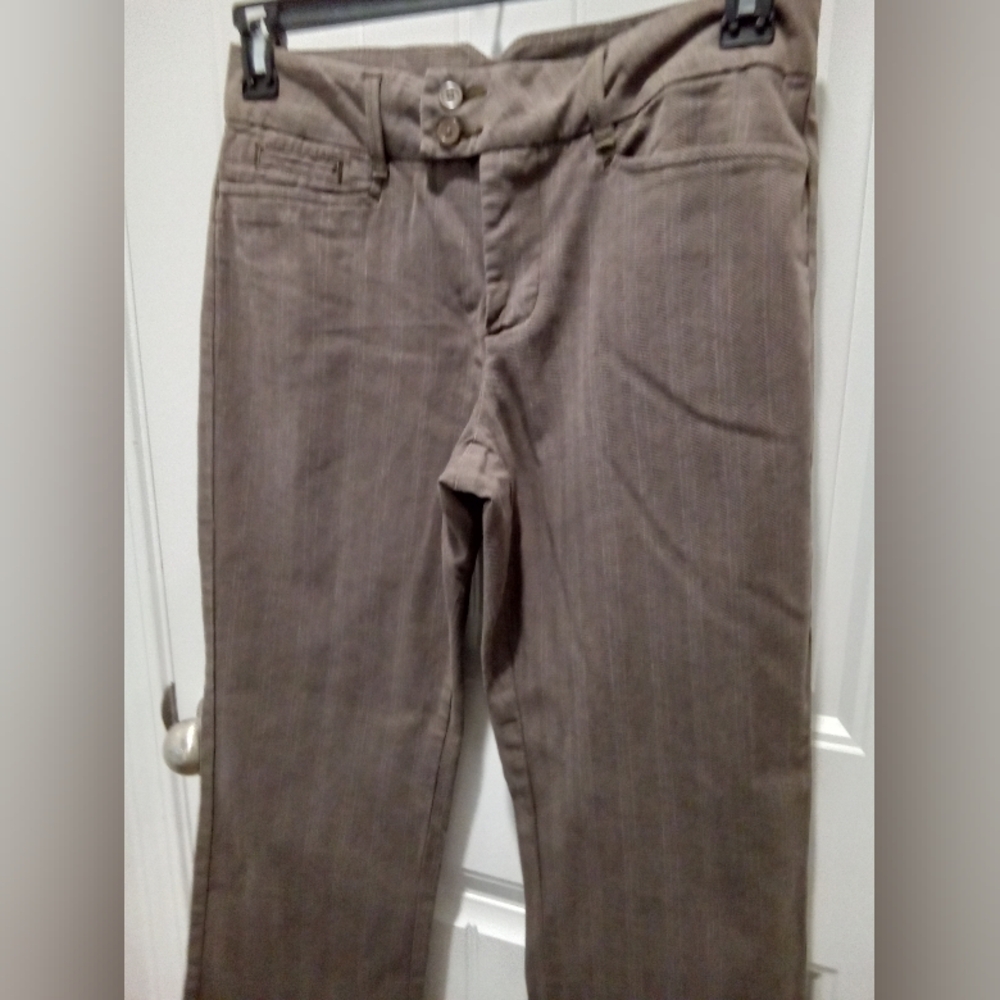 Riders By Lee Brown Pinstripe Straight Leg Pants Size 8